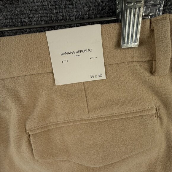 NWT Banana Republic Brushed Pleated Pant Men 34x30 Tapered Leg Relaxed Fit - Picture 15 of 16
